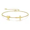 Pulseira de Coração Cruzado com 26 Letras para Comércio Exterior Transfronteiriço Moda Casual Estilo Ins Cool Corrente de Pulso Ajustável para Mulheres