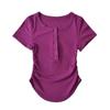 Primavera y Verano 2025 Nuevo Top Sexy Ajustado de Manga Corta con Dobladillo Curvo para Niñas Calientes, Camiseta Corta Ajustada Adelgazante de Cintura para Mujer