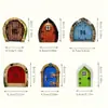 Transfronteiriço 6 Peças Mini Porta de Entrada de Fada Moldura de Porta de Elfo Estilo Anjo Casamento Anão Porta de Madeira