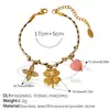 Collar trenzado amarillo-verde transfronterizo europeo y americano con múltiples elementos y colgantes de cactus incrustados de diamantes y trébol de cuatro hojas Set de joyería de nicho