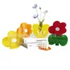Jarrón Acrílico Colorido con Base de Rosa, Minimalista de Gama Alta para Escritorio Nórdico Ins Azul Klein Arreglo Floral