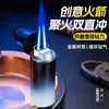 Encendedor Doble Recto, Potente Potencia de Fuego, Encendedor a Prueba de Viento, Forma de Mini Cohete Bala, Mechero Portátil para Exteriores