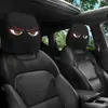 Funda de Reposacabezas para Coche con Estampado de Calavera Negra de Comercio Exterior Transfronterizo, Estilo Elástico Universal, Funda de Reposacabezas para Coche Original y Divertida
