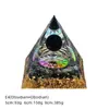 Pirâmide de Bola de Cristal Natural 5/6/8cm Ornamento de Mesa Chakra Cascalho Colorido Pirâmide de Resina Epóxi