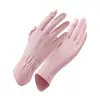 Guantes de Protección Solar de Verano para Mujer, Anti-UV, Delgados, Sin Dedos, de Longitud Media, Mangas de Seda Helada, para Conducir, Ciclismo, Deportes, Antideslizantes