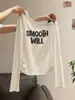 Camiseta de manga longa cinza outono estilo coreano, um ombro só, ombro a ombro, acinturada, 2026, base, blusa falsa de duas peças para mulheres