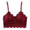 Girassol Lace Back Wrapping Breast Tube Top com Base de Almofada no Peito Anti-Luz Mulheres Decote em V Camisola Colete Sutiã