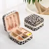 Caja de Almacenamiento Pequeña de PU Brillante para Joyería al por Mayor Almacenamiento de Joyas Pendientes Pendientes Collar Caja de Regalo para Joyería