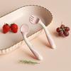 Cuchara de Entrenamiento para Aprender a Comer Bebé Tenedor Codo Cuchara Traje de Entrenamiento Cuchara Suplementaria para Bebé Vajilla Curva para Niños