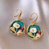 Aretes de Flor de Perla Jardín de Monet Aretes Elegantes de Alta Gama Mori Francés Aretes Ligeros de Lujo de la Edad Media para Mujer Venta al por Mayor