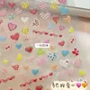 Nuevas Pegatinas para Uñas Mini Corazón Blanco Amarillo Estilo Japonés de Verano Lindas Pequeñas con Relieve Pegatinas de Decoración para Uñas 3D