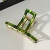Pasador de Perlas para Mujer Clip de Lazo Estilo Coreano Pinza de Tiburón para la Parte Trasera de la Cabeza Accesorios Metálicos Grandes y Simples para el Cabello
