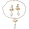 Novos Brincos de Pérola em Gota e Conjunto de Colar Kayi Estilo Francês Retrô Elegante Acessórios Versáteis de Luxo Acessível Palácio Celebridade