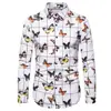 Nueva Moda Mariposa Estampado 3D Camisa Casual de Fiesta Calle Estilo Hawaiano Manga Larga Directo del Fabricante