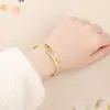 Pé de prata 999.9 esmalte dourado lago de lótus lótus lunar ruyi abertura pulseira de prata esterlina atacado nova pulseira chinesa