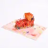 Tarjeta de felicitación 3D de flores para el Día de la Madre con estampado de nuevo color transfronterizo, Tarjeta de escultura de papel plegable de bendición para el día de la madre
