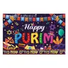 Ca109 Jogo Americano Praça de Purim Decoração de Festa Utensílios de Mesa Máscara Roxa Decoração de Purim Jogo Americano Descartável