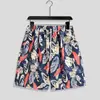 Shorts de Praia Masculino Moderno Secagem Rápida Solto Tamanho Grande Calções de Banho Férias na Praia Shorts Florais Resistentes à Água Comprimento do Joelho Shorts para Fontes Termais