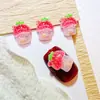 Novos Mini Acessórios de Arte de Unha Cartoon de Morango, Série Fofa Tridimensional de Coelho e Morango Decorações Misturadas para Unhas