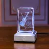 Cubos de Cristal Luminoso para Violino Transfronteiriços Enfeites de Luz Noturna Artesanato em Escultura Presentes de Feriado Atacado