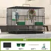 Jaula para Periquitos, Cacatúas, Agapornis, Villa de Pájaros Encriptada, Jaula de Pájaros Perla, Jaula Metálica Plegable para Coche