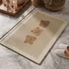 Alfombrilla de Piso para Baño de Lino para el Hogar, Alfombrilla de Baño Antideslizante, Alfombrilla Absorbente Especial Tejida de Tierra de Diatomeas para la Entrada del Inodoro