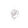 Anillo de Grupo de Oro de Lujo Transfronterizo Europeo y Americano con Gema de Corte Esmeralda de 1 Quilate Lleno de Diamante Zirconia Venta al por mayor de fábrica