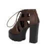 Sandalias de Verano para Mujer Peep-Toe, Tacón Ultra Alto, Tallas Grandes para Mujer, Color Sólido, Cierre de Cremallera Trasera, Sandalias de Plataforma Impermeables