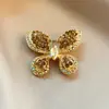 Broche de Mariposa Brillante de Aleación de Moda y Lujoso, Broche Elegante de Alta Gama para Traje de Cárdigan para Mujer, Pin de Sujeción para Ropa