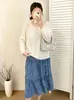 Blusa casual versátil plus size feminina, suéter de puxar, estilo outono 2026, malha solta de manga longa para mulheres plus size