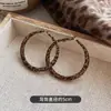 Pendientes de Aro con Estampado de Leopardo Retro Estilo Hong Kong 2025 Nuevos Pendientes Exagerados de Moda para Mujer con un Toque de Lujo y Temperamento Elegante
