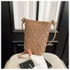 Elegante Mini Bolso Cruzado Tejido para Teléfono para Mujer, Nuevo Verano 2026 Bolso de Hombro Sencillo y Ligero