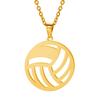 Nuevo collar de voleibol hueco transfronterizo con letras de moda hip-hop, accesorios que combinan con todo, fabricantes, suministro directo, collar de acero inoxidable