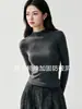 Rei do Boca a Boca! Tricô de Lã 100% Pura com Gola Alta Meia-Calça de Contagem Alta para Mulheres Camisa Grossa de Malha Slim Fit Quente para Camada Interna