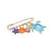Diseño de Nicho Europeo y Americano Estilo Vacaciones en la Playa Broche de Tortuga Loro Estrella de Mar Pin Multifuncional Estilo Vacaciones Venta al por Mayor