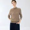 Suéter feminino de cashmere macio e amigo da pele para o outono e inverno de 2026, gola alta discreta, caimento solto, peça única de tricô sem costura para usar como base
