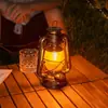 Lámpara de Mesa Alta Recargable, Luz Creativa de Atmósfera Retro, Lámpara de Mesa Decorativa, Lámpara de Queroseno Vintage para Exteriores, Linterna, Lámpara para Juego de Asesinato en Serie