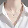 Collar de Perlas con Lazo de Princesa Escape para Mujer 2024 Nuevo Dulce Borla Colgante de Corazón Cadena para Clavícula para Novia