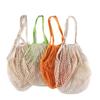 Bolsa de red de algodón de fábrica bolsa de red de algodón para frutas bolsa de red de color de fútbol bolsa de red de compras para supermercado con logotipo impreso personalizado