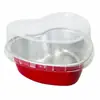 Caixa de copo em folha de alumínio em formato de coração 100ml resistente ao forno caixa de copo de chocolate cor embalagem alimentar resistente ao forno caixa de lata Copo