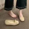Bailarinas retro francesas con lazo para mujer, nuevo estilo primavera/verano 2026, zapatos planos de corte bajo para combinar con faldas, zapatos de abuela.