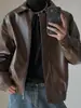 Chaqueta de cuero estilo vintage para hombre, chaqueta de aviador vintage americana de alta gama, abrigo de otoño estilo coreano para hombre