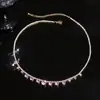 Collar con Colgante Redondo de Circonita Francesa Cadena de Clavícula de Lujo Ligero Gama Alta Moda Versátil para el Trabajo Diario Collar Personalizado Venta al por Mayor