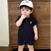 Enterizo de Verano para Bebé con Cuello Polo, Mameluco de Bebé Unisex de Manga Corta de Algodón, Mono Elegante