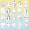 Oc peinado bidimensional referencia dibujo de cabello dibujo de personaje tutorial dibujo de tablero blanco y negro plantilla de práctica pegatina de práctica