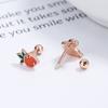 Clavo de oreja de plata de ley 925 con forma de rábano y conejo para mujer, bonito clavo asimétrico con forma de hueso, joyería sencilla y combinable.