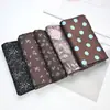 Tiras de Tela Serie Marrón de Puntos Florales de 14cm para Scrunchie DIY, Lazo para el Cabello, Kit de Materiales para Scrunchie DIY