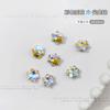 Pedras de Strass de Floco de Neve, Pedras de Strass Coloridas com Fundo Pontiagudo para Nail Art, Cristais de Vidro Brilhantes para Nail Art, Decorações Brancas de Flor de Gelo para Nail Art de Natal Venda por Atacado