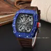 Al por mayor en stock de fábrica Comercio exterior transfronterizo Reloj de cuarzo de moda moderno con forma de barril Richard de fibra de carbono hueco para hombre
