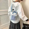 Bolsa de muñeca de algodón de 20 cm, versátil y linda, nueva bolsa transparente de un solo hombro cruzada para mujer, bolsa ita básica simple
